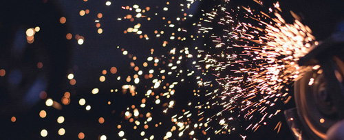 Sparks against dark background