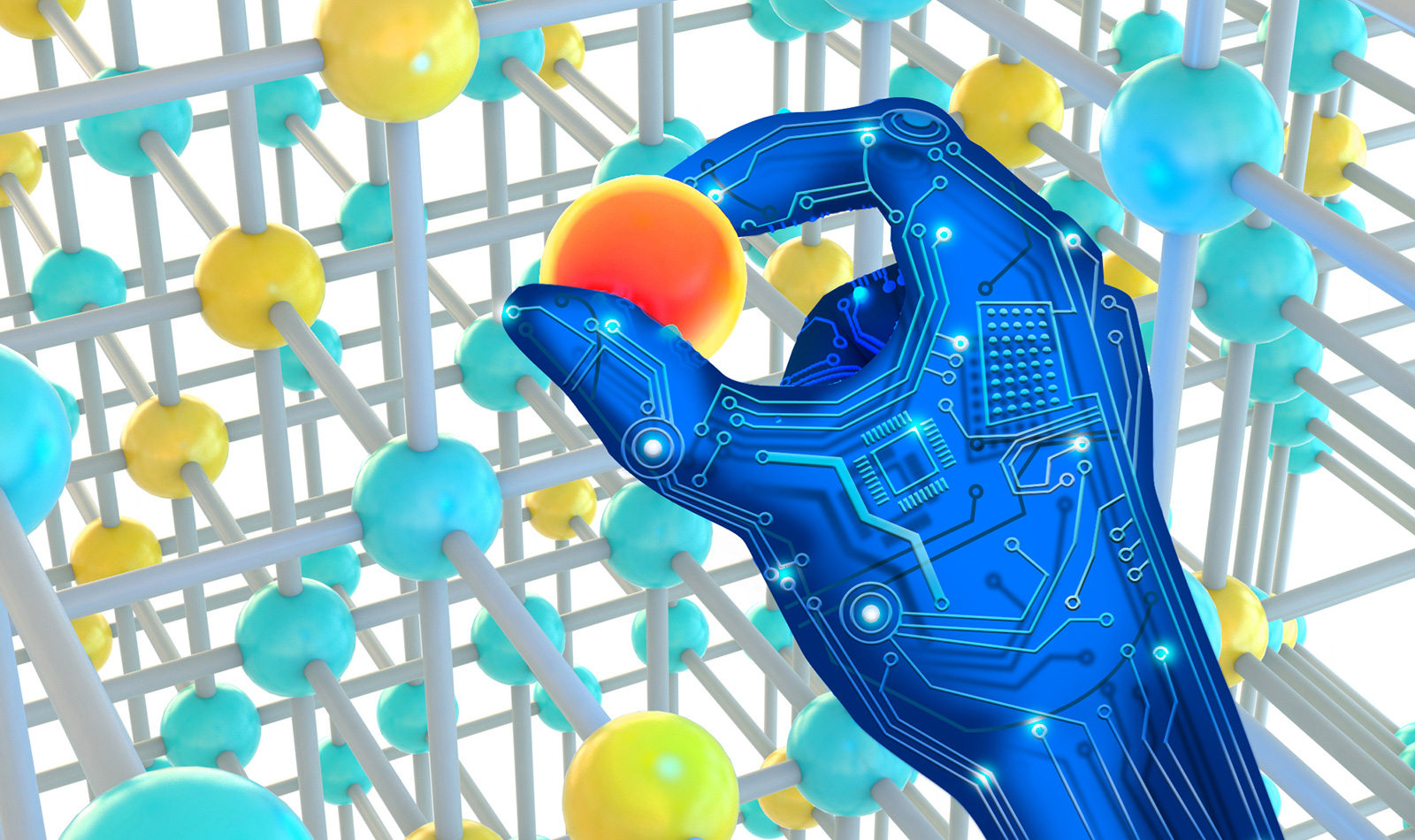 Graphic hand modelling atoms