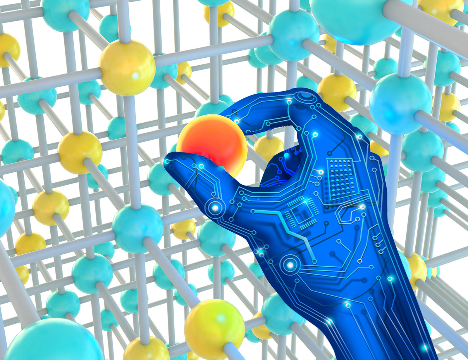 Graphic hand modelling atoms