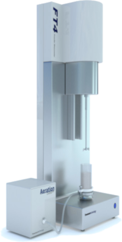 Photograph of a Freeman FT4 powder the-meter with aeration unit. An identical machine is available at the KTH Powder Characterisation Laboratory.
