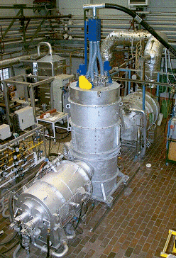 Photograph of the high temperature air and steam gasification reactor at KTH.